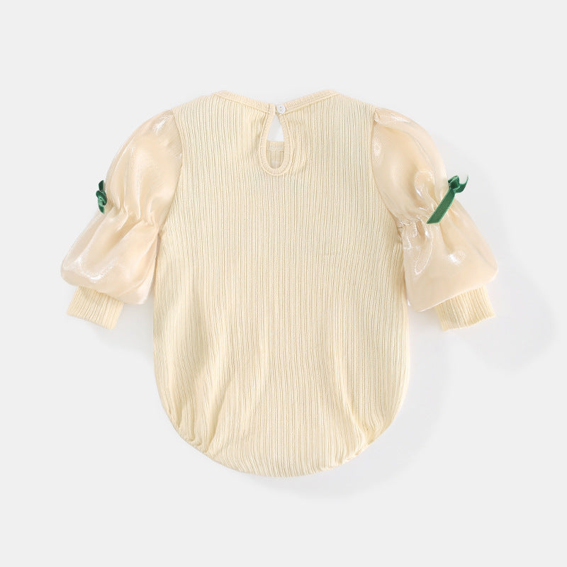 Baby Onesie Girl Baby Triangle Bag Fart Clothes Autumn New Product Sweet Sunflower Newborn Baby Clothes