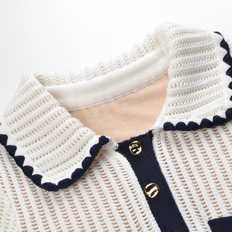 Early spring new product Xiaoxiang contrasting color knitted camisole skirt for women, sweet and slimming sleeveless dress