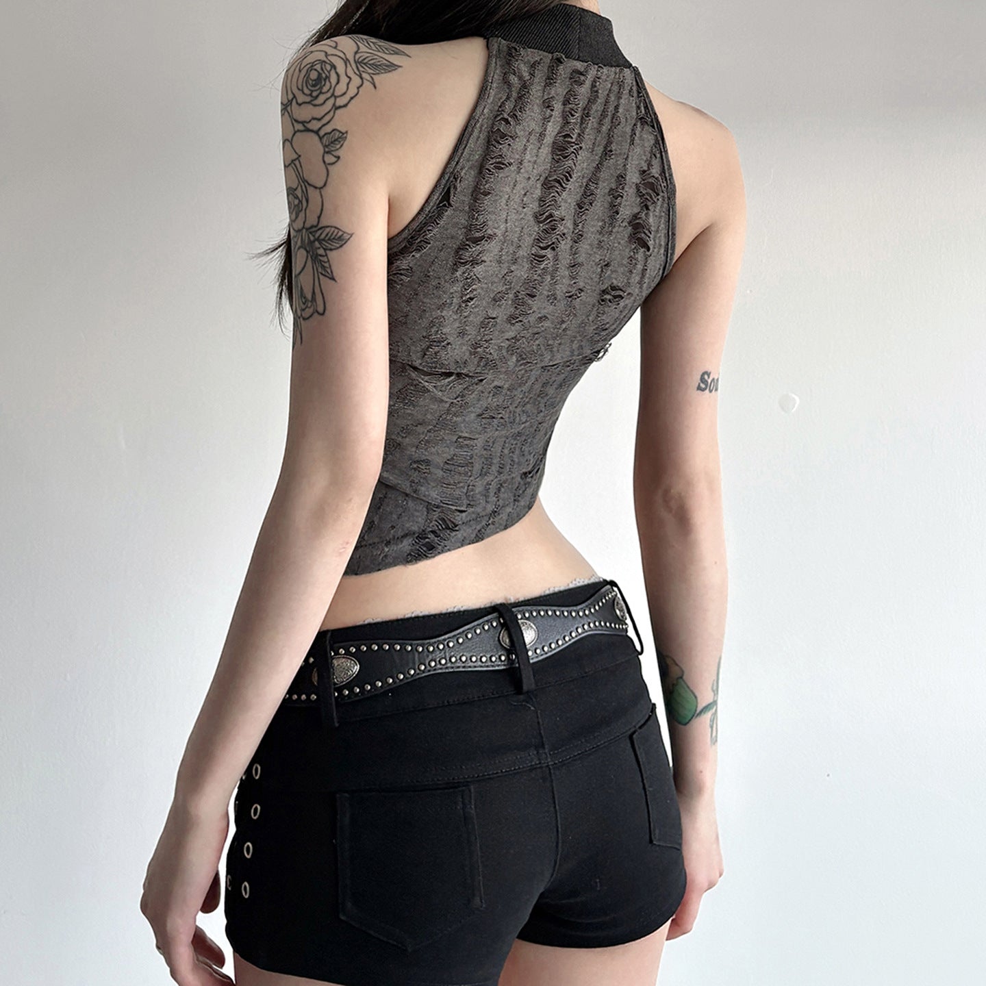 Sleeveless Turtleneck Crop Top for Women