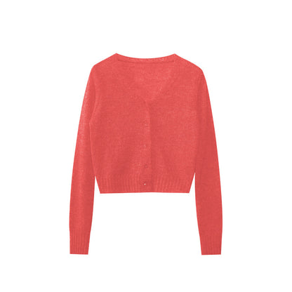 Versatile V-neck sweater for women knitted cardigan