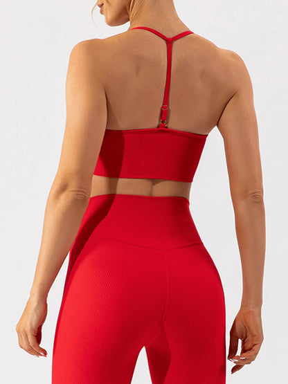 Tight fitting quick drying yoga clothes for training running beautiful back sports underwear for women