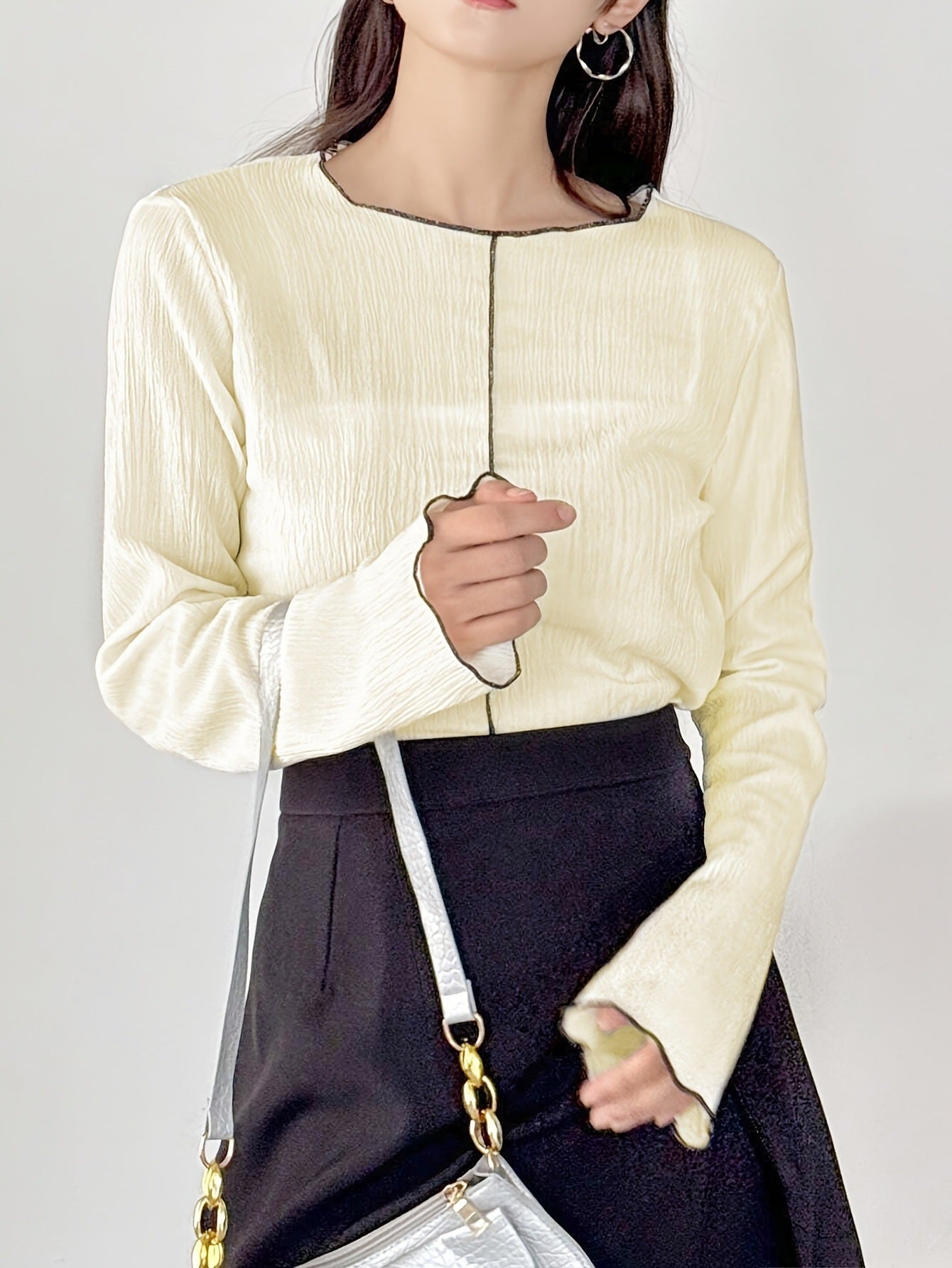 Long-Sleeve Round Neck T-Shirt for Women