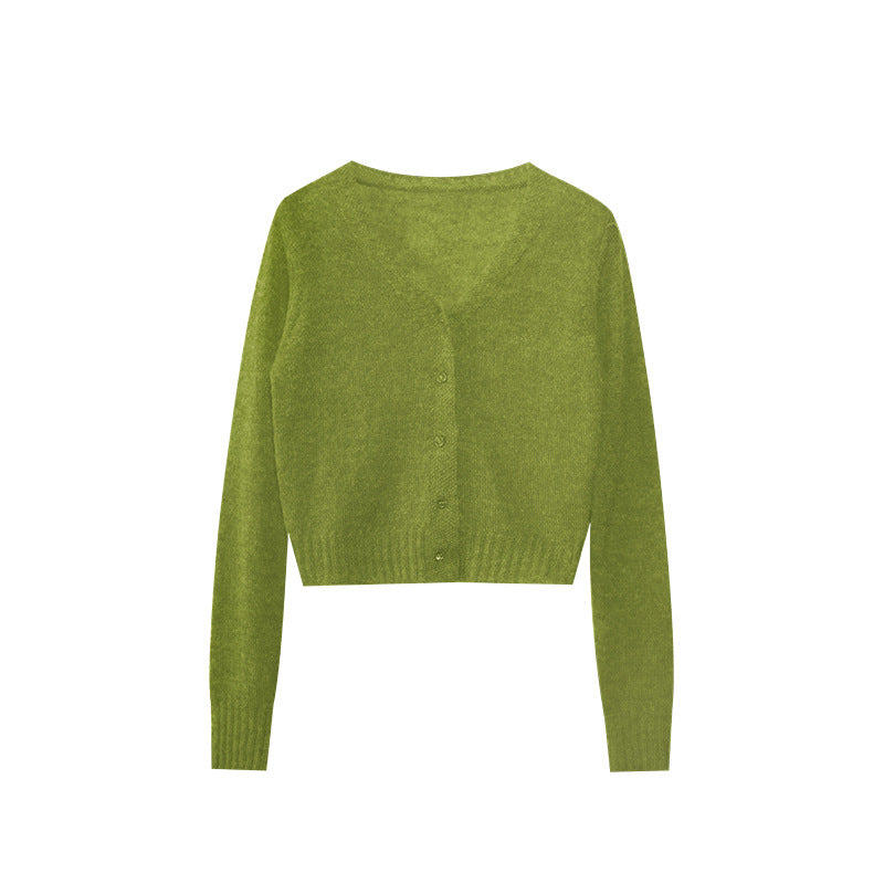 Versatile V-neck sweater for women knitted cardigan