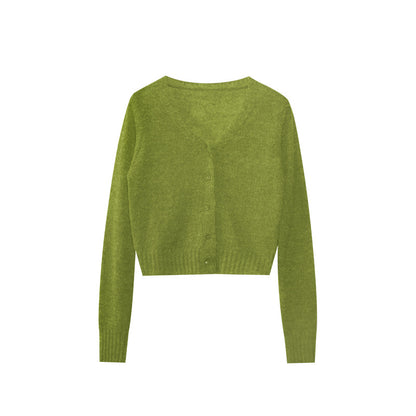 Versatile V-neck sweater for women knitted cardigan