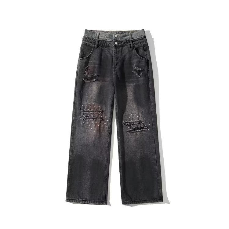 Ripped denim jeans for men and women