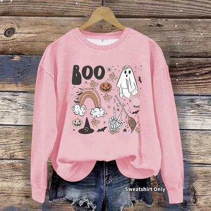 Round neck hoodie women's spring and autumn Halloween print