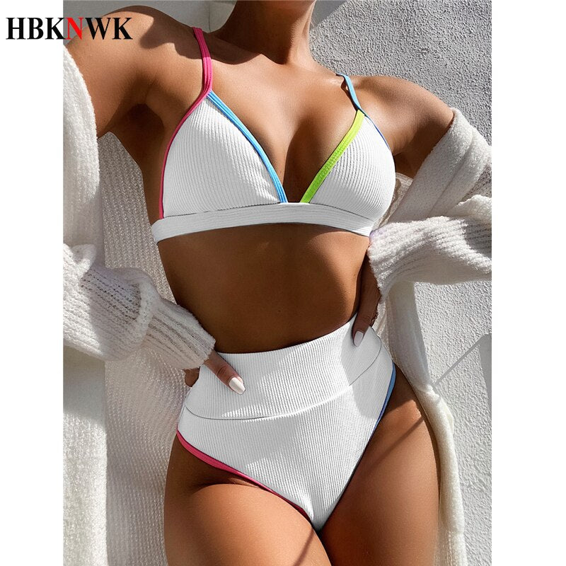 Swimsuit Women High Waist Bikini Sets Bathing Suits 2 pieces Beachwear  Summer biquini Swimwear
