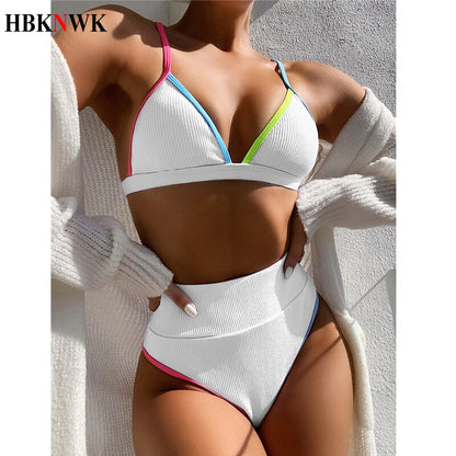 Swimsuit Women High Waist Bikini Sets Bathing Suits 2 pieces Beachwear  Summer biquini Swimwear