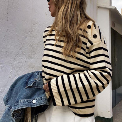 Striped Color Block Sweater for Women