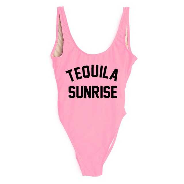 TEQUILA SUNRISE New Sexy Swimwear Women Female Bathing Suit Monokini Beach Backless Bikini Swim Wear