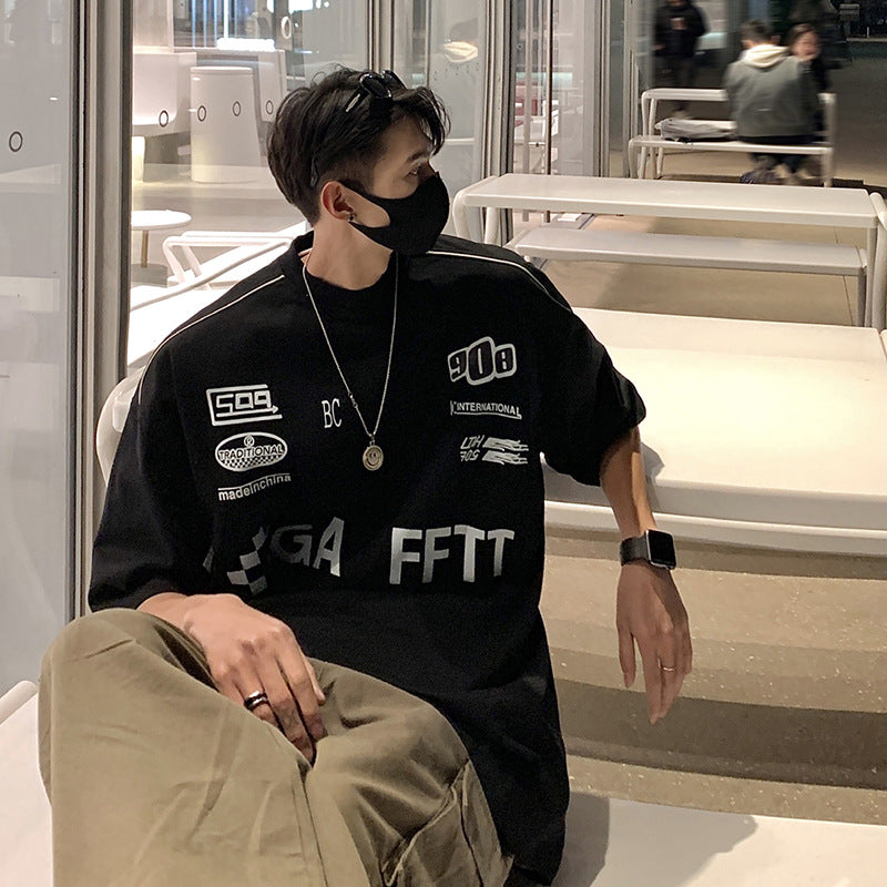 Summer retro short sleeved T-shirt for men