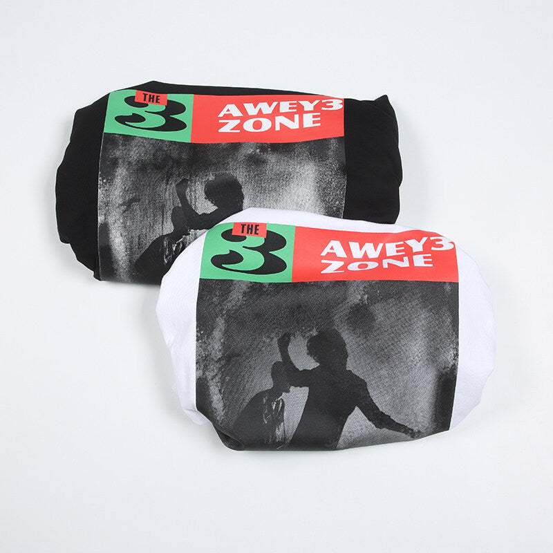 Printed round neck T-shirt for men and women with short sleeves