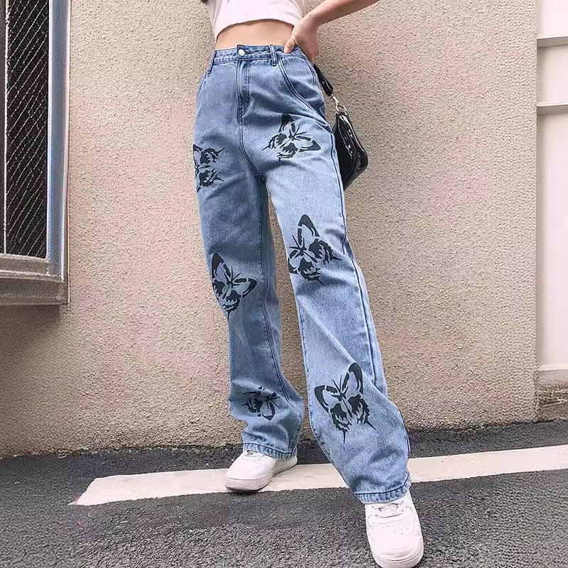 Printed slim fit minimalist jeans for women