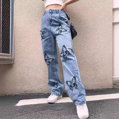 Printed slim fit minimalist jeans for women