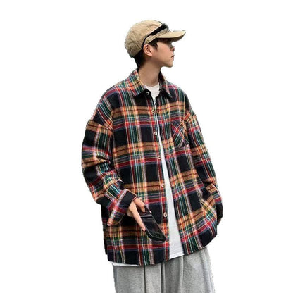 Retro long sleeved shirt jacket for men in summer