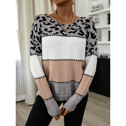 Autumn And Winter New Women Striped Knitted Sweater Casual Loose Pullover