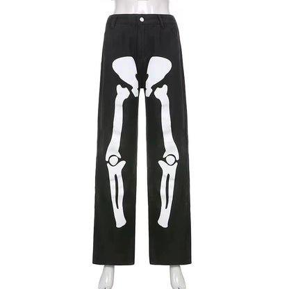 Skeleton Bone Graffiti Jeans for Men