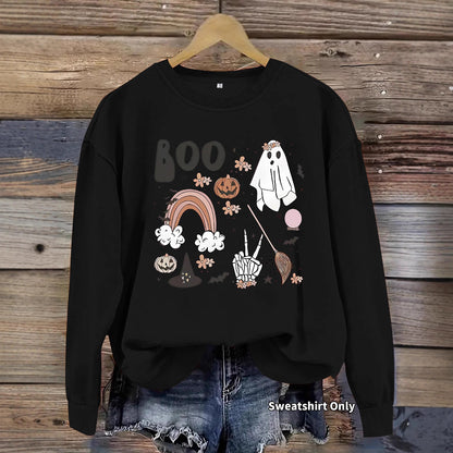 Round neck hoodie women's spring and autumn Halloween print
