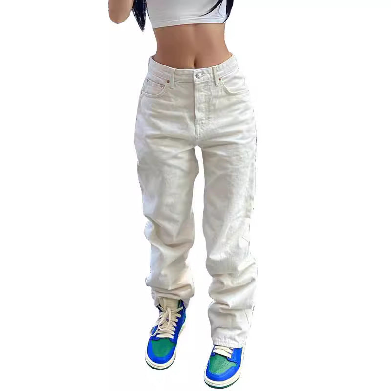 Slim fit denim pants for women