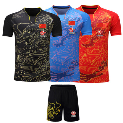 CHINA Dragon table tennis Jerseys Shorts Men / Women / Child , ping pong Jersey,Table tennis Shirt Sets table tennis shirts