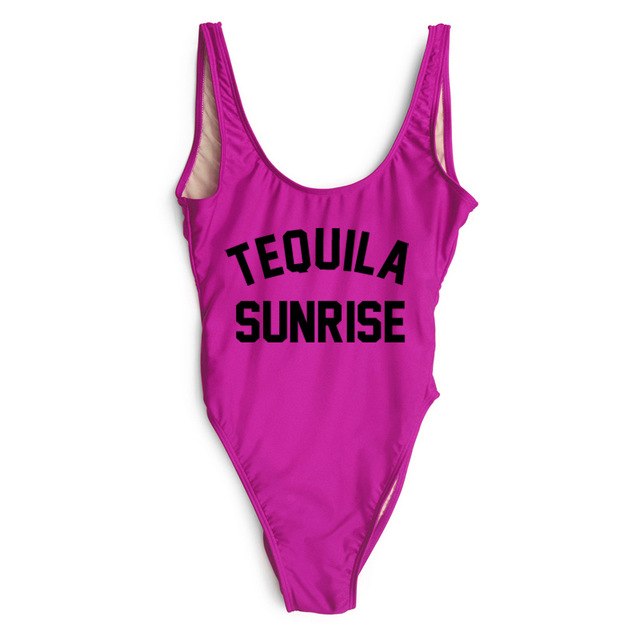 TEQUILA SUNRISE New Sexy Swimwear Women Female Bathing Suit Monokini Beach Backless Bikini Swim Wear