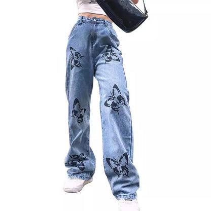 Printed slim fit minimalist jeans for women