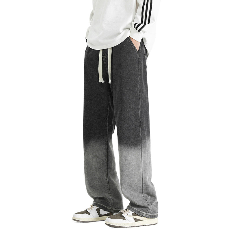 Loose Fit Straight Leg Trousers for Men