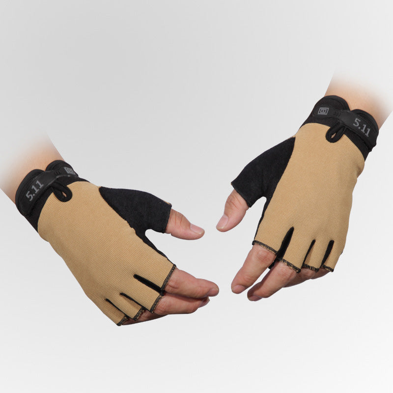 Nylon Cycling Gloves Four Seasons Outdoor Tactical Non-Slip Riding Half Finger Gloves Men