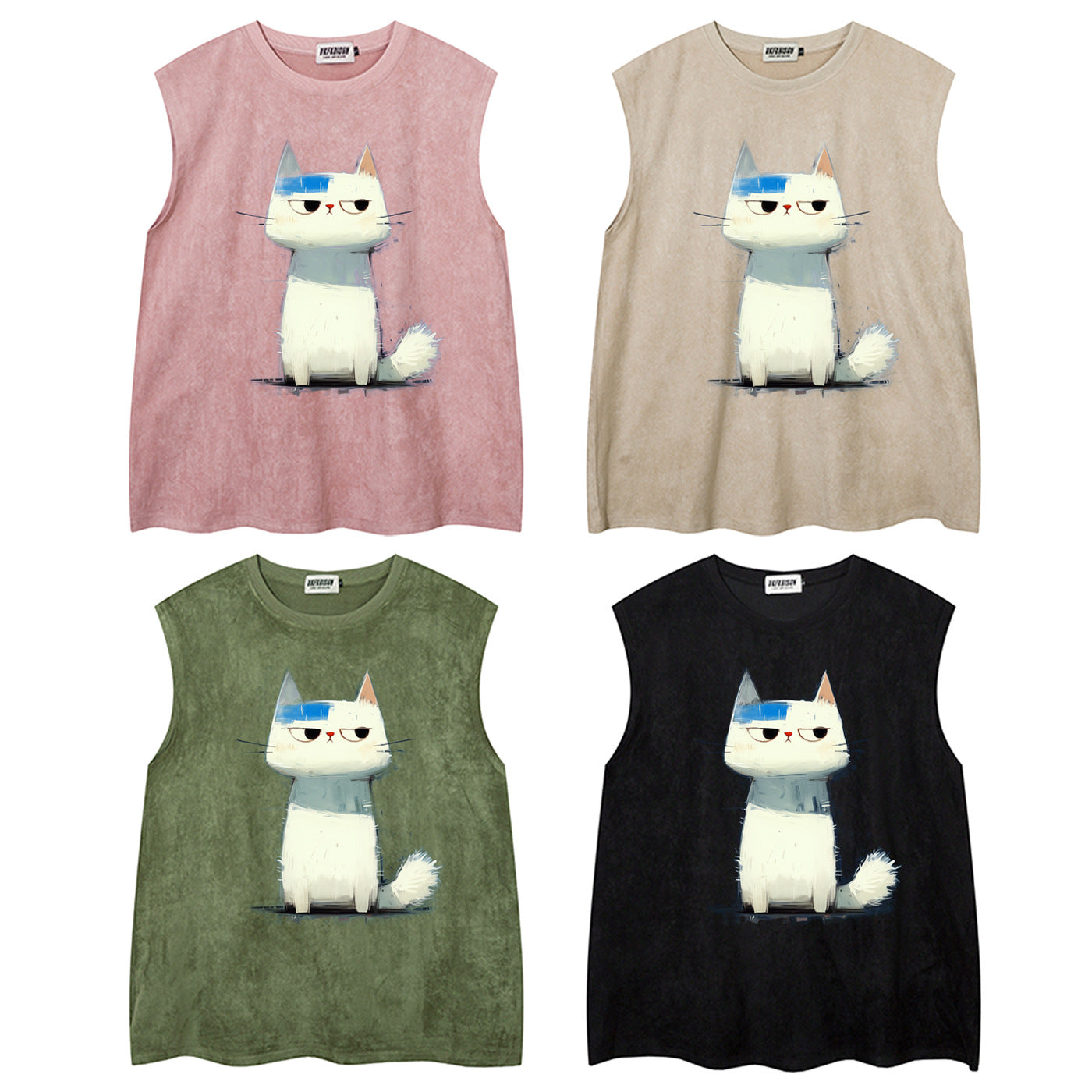 Round Neck Sleeveless for Men and Women Suede Peach Skin Vest