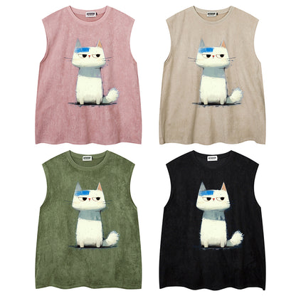 Round Neck Sleeveless for Men and Women Suede Peach Skin Vest