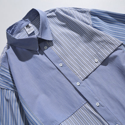 Plaid patchwork shirt for men