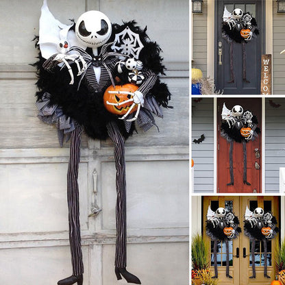 Garland Halloween Front Door Home Horror Atmosphere Decor Hanging Ring