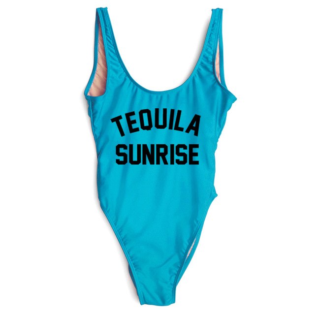 TEQUILA SUNRISE New Sexy Swimwear Women Female Bathing Suit Monokini Beach Backless Bikini Swim Wear