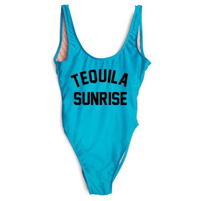 TEQUILA SUNRISE New Sexy Swimwear Women Female Bathing Suit Monokini Beach Backless Bikini Swim Wear