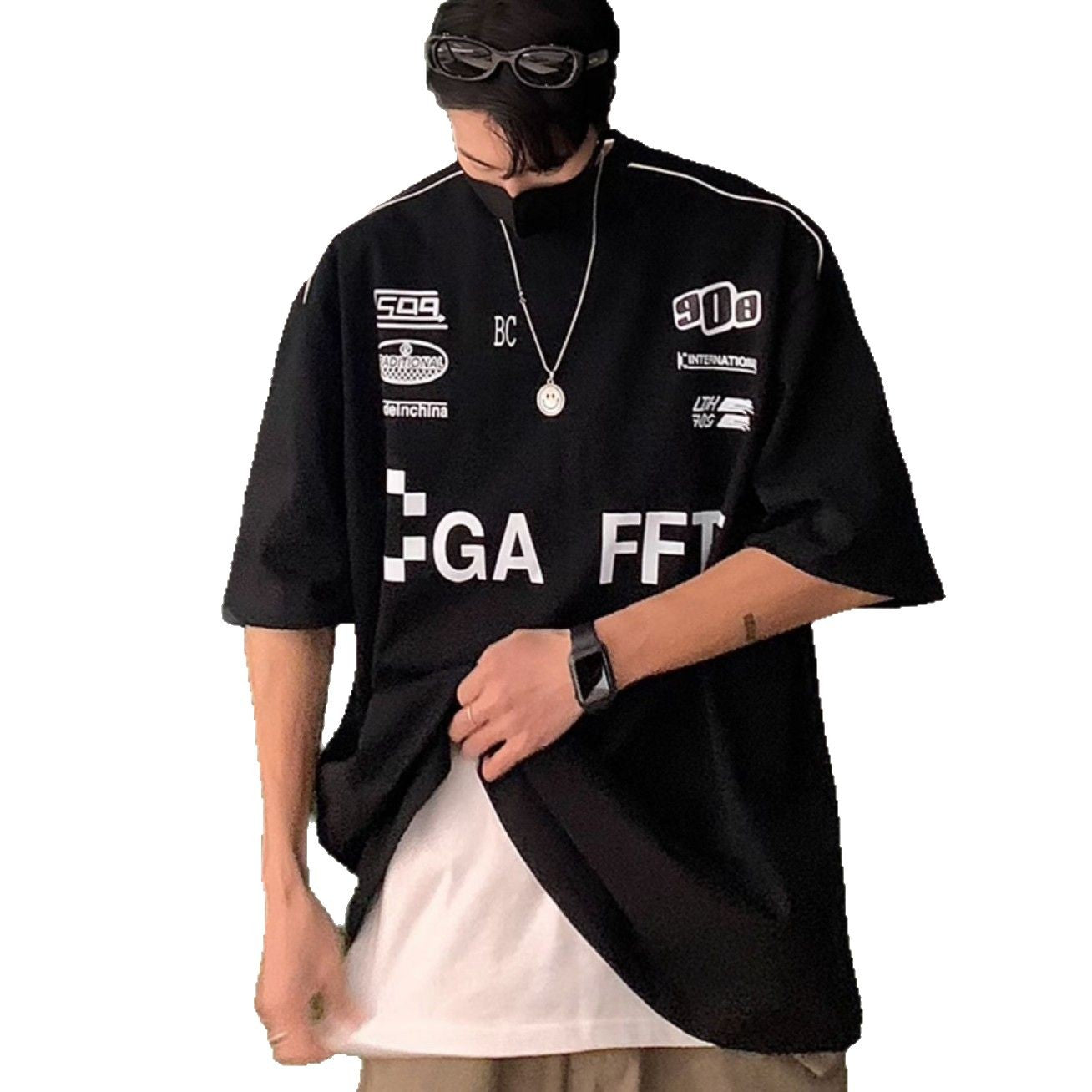 Summer retro short sleeved T-shirt for men