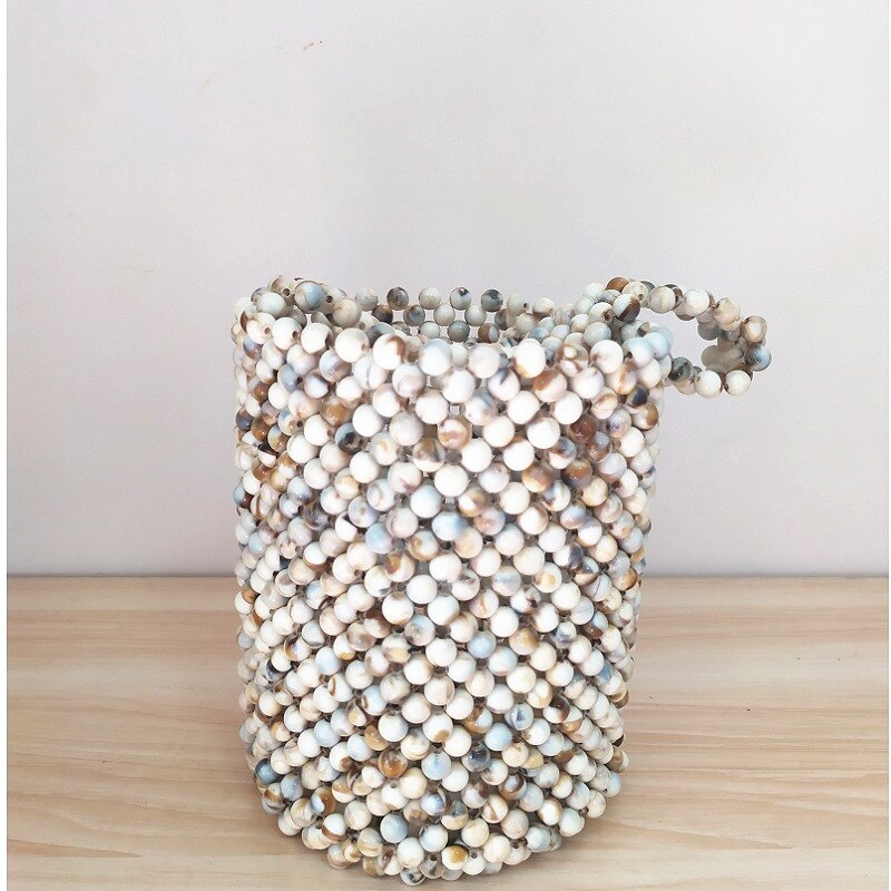 Women Beaded Handbag Colorful Summer Beach bags Summer Casual Bucket