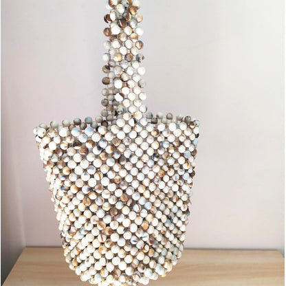 Women Beaded Handbag Colorful Summer Beach bags Summer Casual Bucket