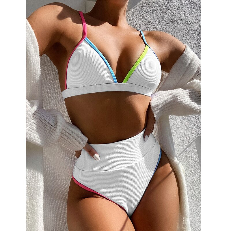 Swimsuit Women High Waist Bikini Sets Bathing Suits 2 pieces Beachwear  Summer biquini Swimwear