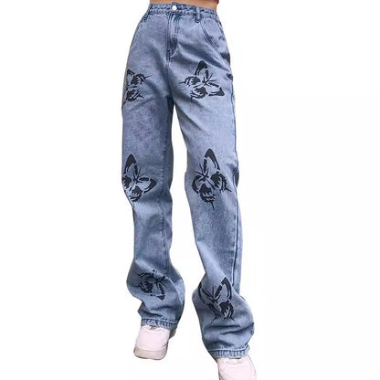 Printed slim fit minimalist jeans for women