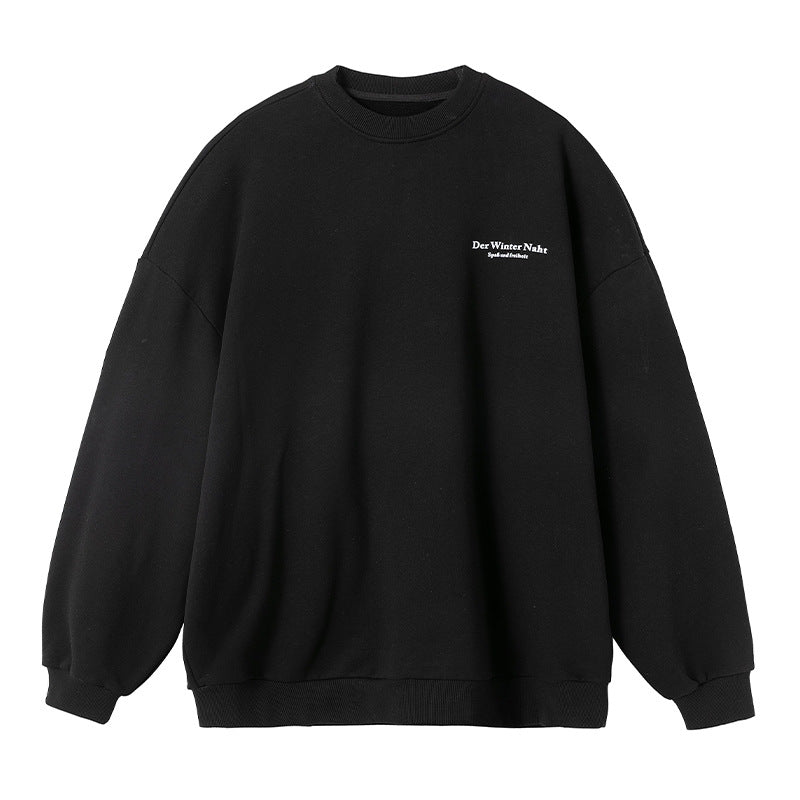 Printed round neck hoodie for men