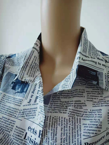 Newspaper Letter Print Top Girls New Shirts