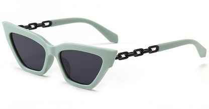 Ladies cat eye glasses female colorful green black square sunglasses women retro uv400 summer accessories