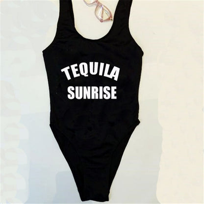 TEQUILA SUNRISE New Sexy Swimwear Women Female Bathing Suit Monokini Beach Backless Bikini Swim Wear
