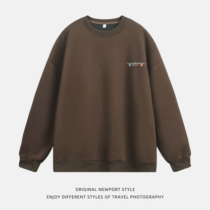 Printed design silhouette round neck sweatshirt for men