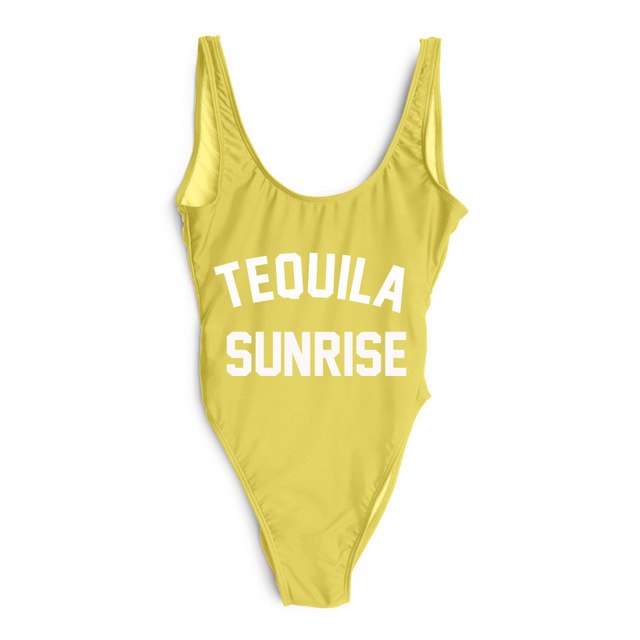TEQUILA SUNRISE New Sexy Swimwear Women Female Bathing Suit Monokini Beach Backless Bikini Swim Wear