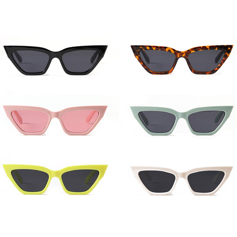 Ladies cat eye glasses female colorful green black square sunglasses women retro uv400 summer accessories