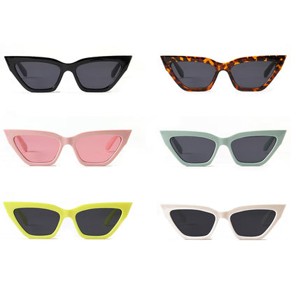 Ladies cat eye glasses female colorful green black square sunglasses women retro uv400 summer accessories