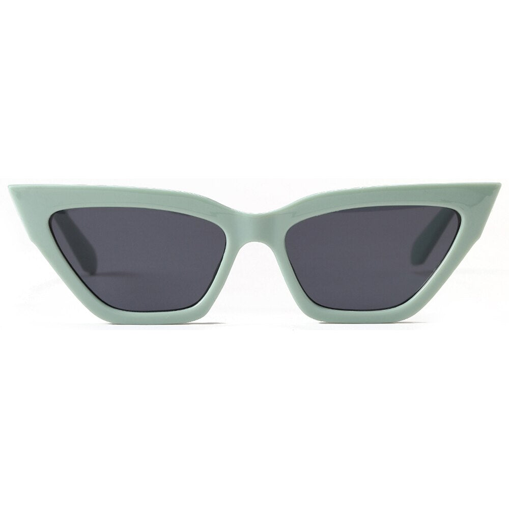Ladies cat eye glasses female colorful green black square sunglasses women retro uv400 summer accessories