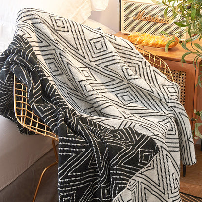 Ins Style Gray Knitted Casual Small Wool Blanket Quilt Summer Thin Nap Sofa Blanket Single Blanket