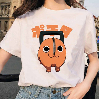 Chainsaw Man Tshirt Women Japanese Anime Pochita T-shirts Gr